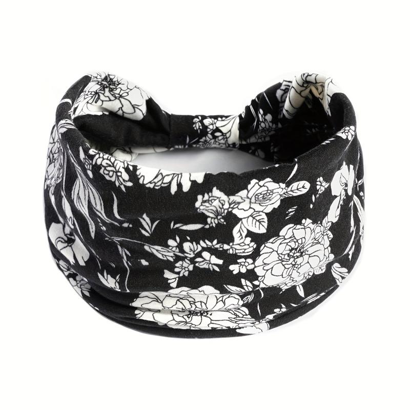 3pcs Retro Yoga Headband Flower Pattern Non slip Sweatband