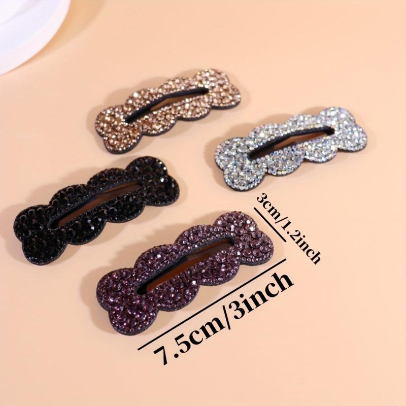 Vintage Rhinestone Hair Clip Snap Clip