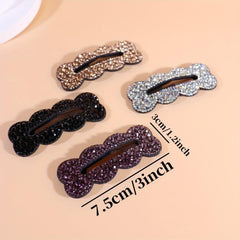 Vintage Rhinestone Hair Clip Snap Clip