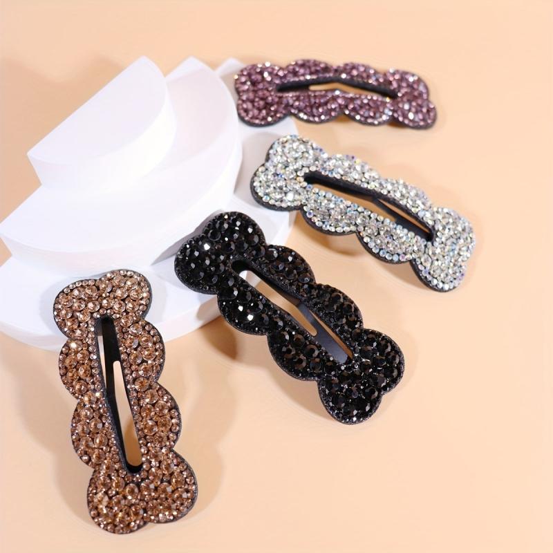 Vintage Rhinestone Hair Clip Snap Clip