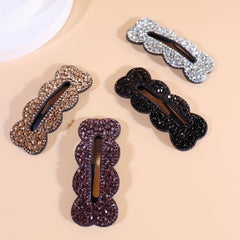 Vintage Rhinestone Hair Clip Snap Clip