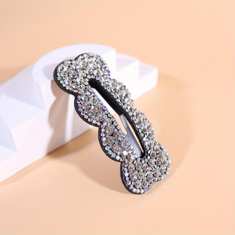 Vintage Rhinestone Hair Clip Snap Clip
