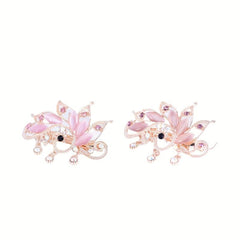 Peacock Rhinestone Hair Clip French Barrette Bun Maker Accessory