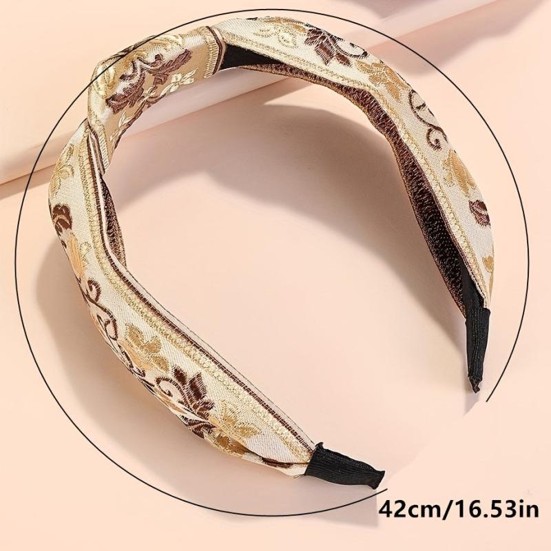 3pcs Ethnic Style Embroidered Headband Knotted Retro Versatile Hair Accessories