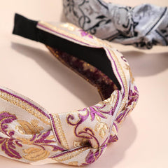 3pcs Ethnic Style Embroidered Headband Knotted Retro Versatile Hair Accessories