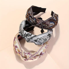3pcs Ethnic Style Embroidered Headband Knotted Retro Versatile Hair Accessories