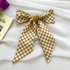 Yellow Small Silky Scarf Women's Scrunchie Ribbon Headband
