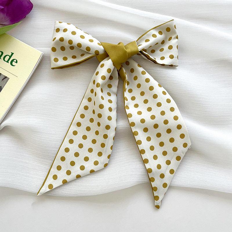 Yellow Small Silky Scarf Women's Scrunchie Ribbon Headband