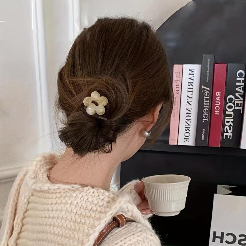 Jelly Flower Button Hair Tie Elastic Ponytail Holder Hair Accessories