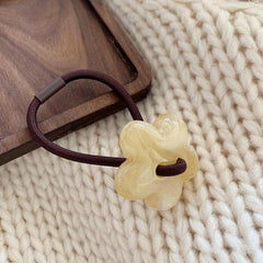 Jelly Flower Button Hair Tie Elastic Ponytail Holder Hair Accessories