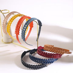 8pcs Bright Wide Brim Wheat Shape Headband Hair Hoop Thin Toothed Non slip