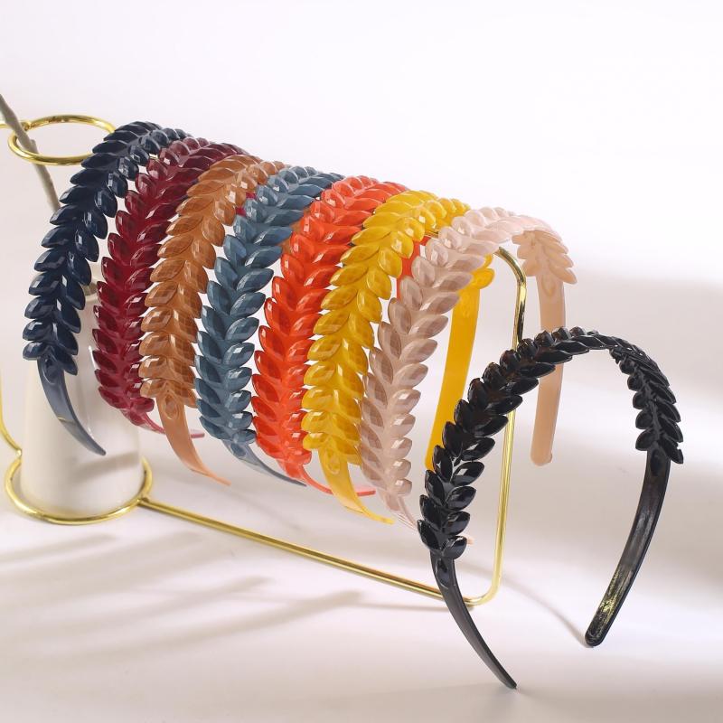 8pcs Bright Wide Brim Wheat Shape Headband Hair Hoop Thin Toothed Non slip