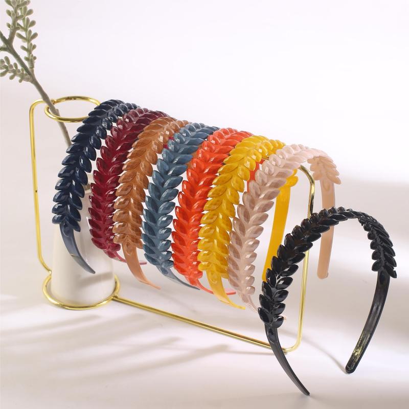 8pcs Bright Wide Brim Wheat Shape Headband Hair Hoop Thin Toothed Non slip