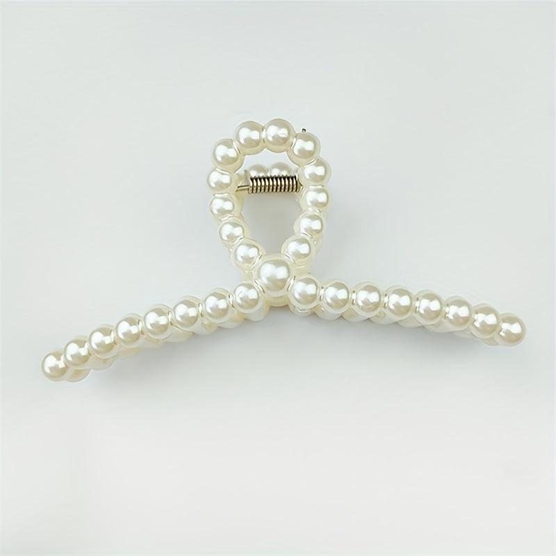 Faux Pearl Large Hair Clip Ponytail Holder Head Jewelry Hair Accessories