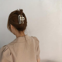 Faux Pearl Large Hair Clip Ponytail Holder Head Jewelry Hair Accessories