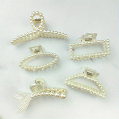 Faux Pearl Large Hair Clip Ponytail Holder Head Jewelry Hair Accessories