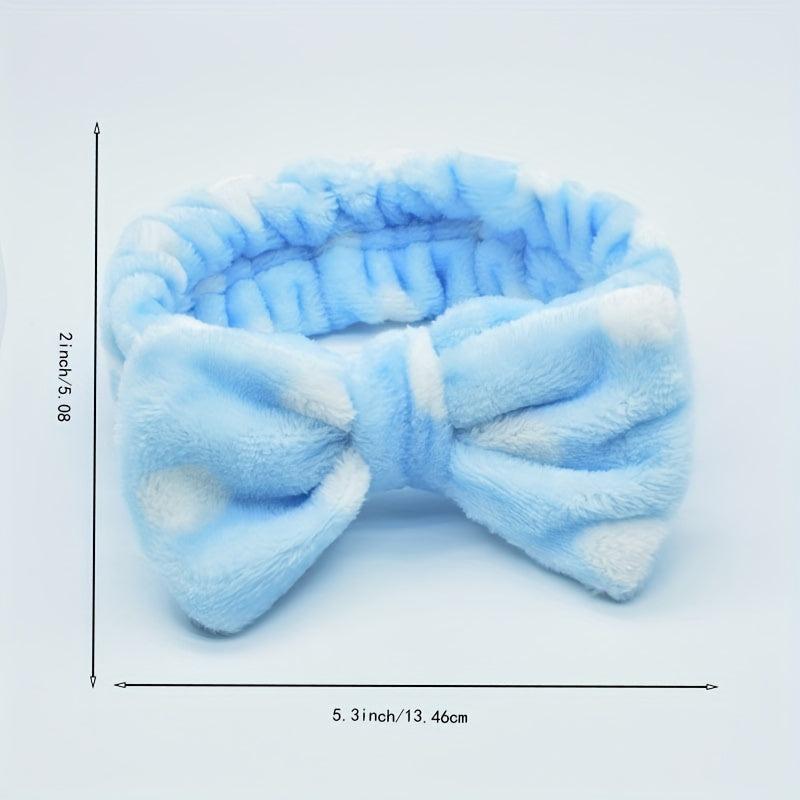 Polka Dot Bow Headband for Face Washing Skincare Spa