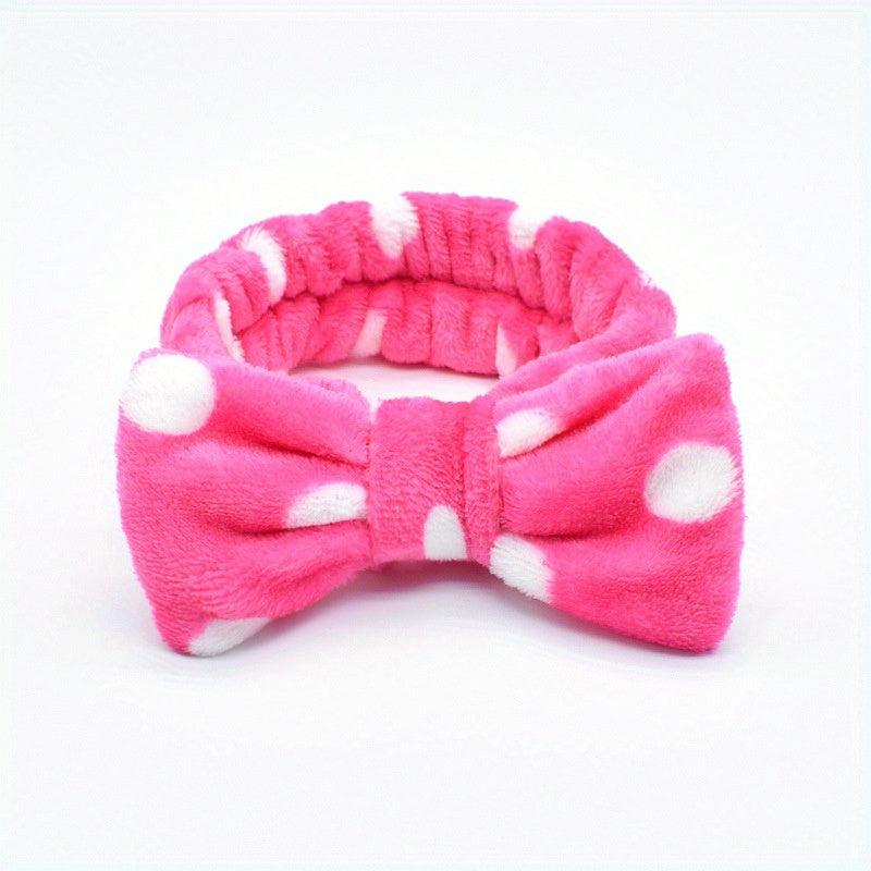 Polka Dot Bow Headband for Face Washing Skincare Spa