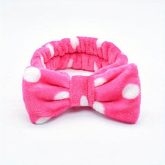 Polka Dot Bow Headband for Face Washing Skincare Spa