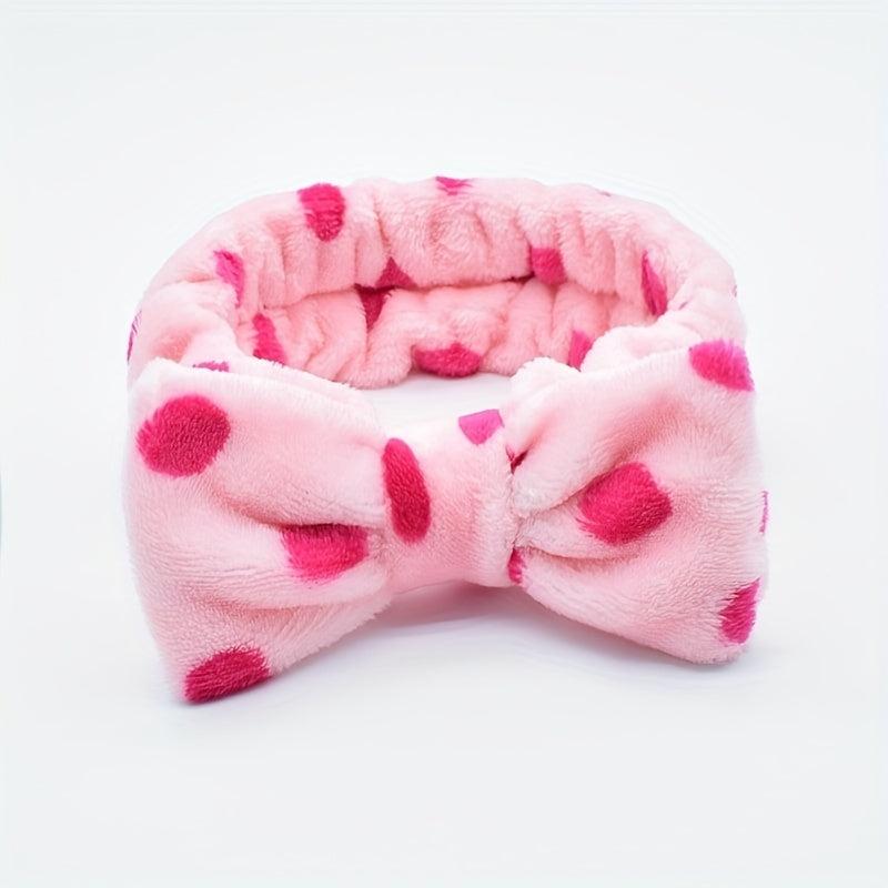 Polka Dot Bow Headband for Face Washing Skincare Spa