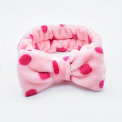 Polka Dot Bow Headband for Face Washing Skincare Spa