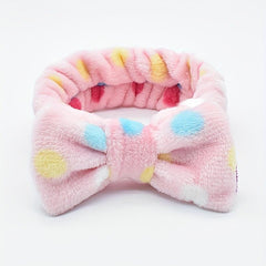 Polka Dot Bow Headband for Face Washing Skincare Spa