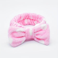 Polka Dot Bow Headband for Face Washing Skincare Spa