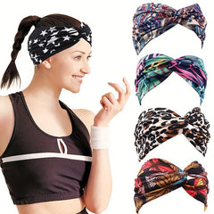 Boho Style Cross Knotted 2 Layers Sports Hairband