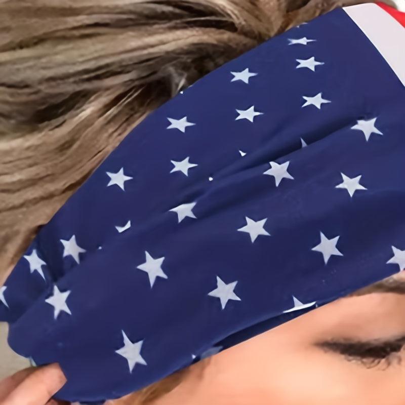 American Pattern Headband Stretchy Hair Band Sports Sweatband For Yoga Running