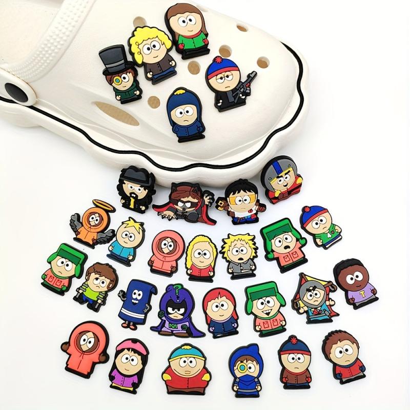 30pcs Cartoon Character Clogs Shoe Charm Flower Accessories