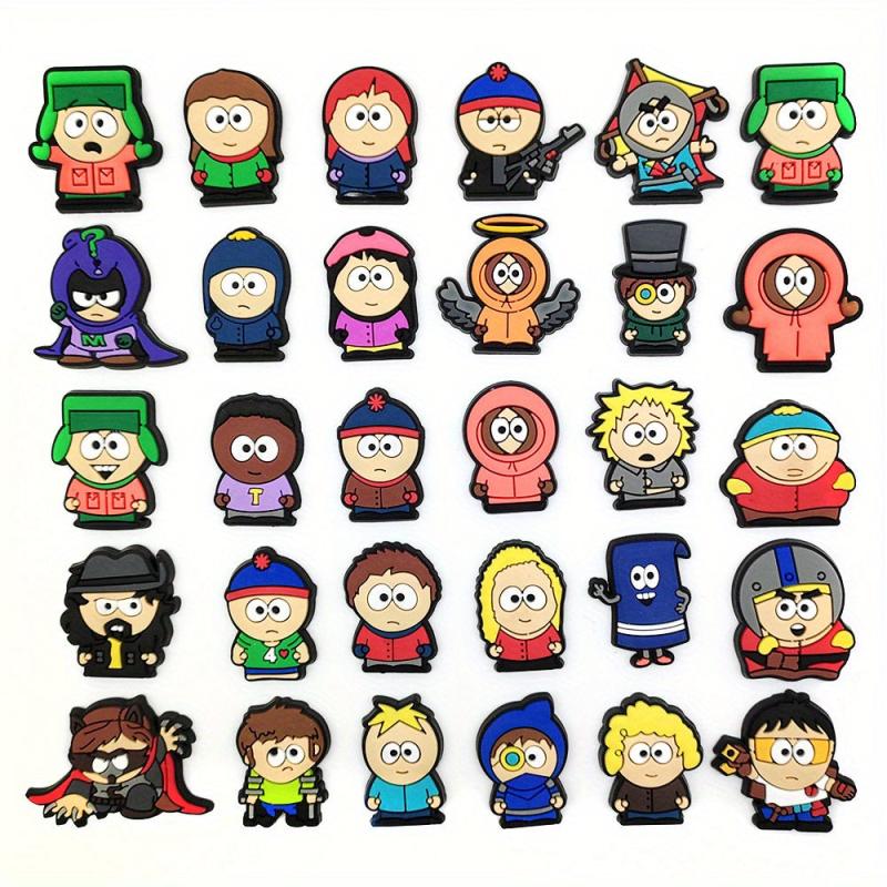 30pcs Cartoon Character Clogs Shoe Charm Flower Accessories