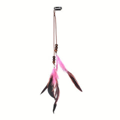Hippie Style Faux Feather Hair Clip with Beads Head Piece Hair Accessories