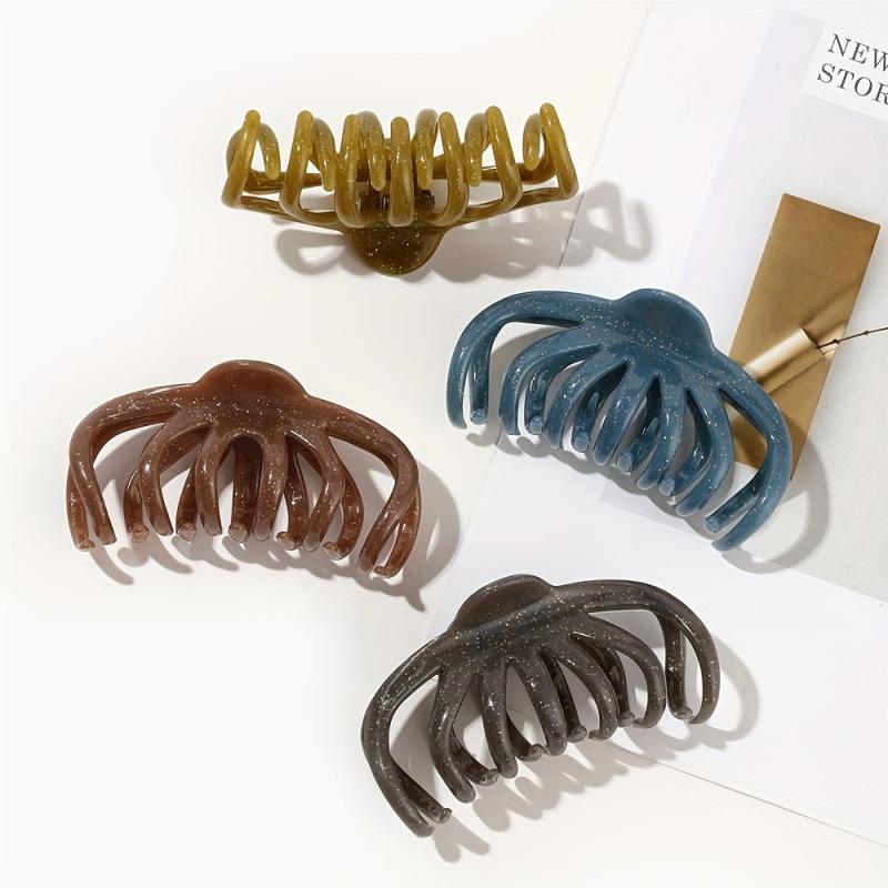 4Pcs Hollow Pumpkin Hair Claw Claw Ponytail Holder Hair Accessories