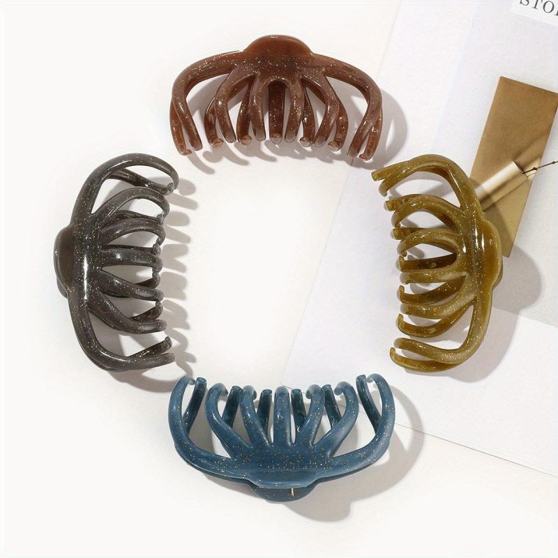 4Pcs Hollow Pumpkin Hair Claw Claw Ponytail Holder Hair Accessories