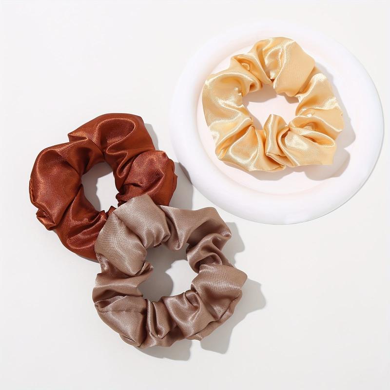 16pcs Solid Silk Scrunchie Hair Tie Ponytail Holder Hair Accessories