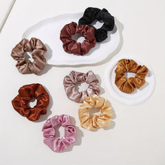 16pcs Solid Silk Scrunchie Hair Tie Ponytail Holder Hair Accessories