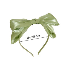 Silky Double Bow Headband Sweet Headdress Hair Band for Women Girls