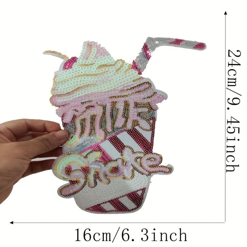 Sequin Ice Cream Shape Cloth Stickers DIY Clothing Accessories Patches