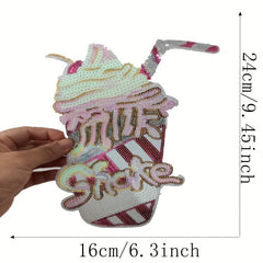 Sequin Ice Cream Shape Cloth Stickers DIY Clothing Accessories Patches