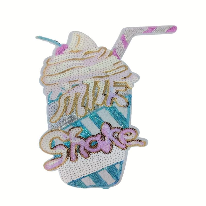 Sequin Ice Cream Shape Cloth Stickers DIY Clothing Accessories Patches
