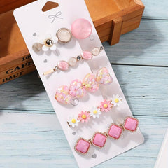 Sequin Heart Flower Hair Clip Resin Bobby Pin Hair Barrette Dopamine Charm