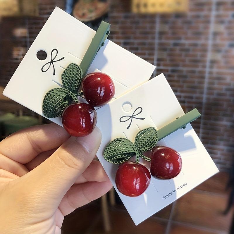 Acrylic Cherry Hair Clip Duckbill Barrette Hair Slide Non-Slip Hair Decoration