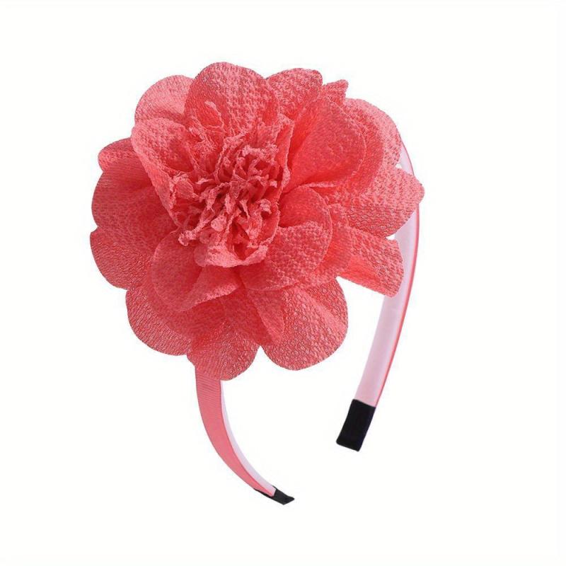 Chiffon Flower Decor Headband Colorful Head Hoop Headdress Elastic Headwear