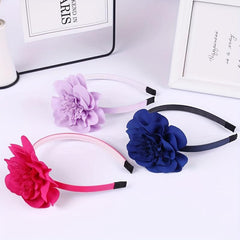 Chiffon Flower Decor Headband Colorful Head Hoop Headdress Elastic Headwear