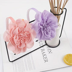 Chiffon Flower Decor Headband Colorful Head Hoop Headdress Elastic Headwear
