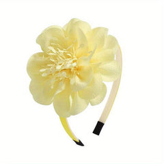 Chiffon Flower Decor Headband Colorful Head Hoop Headdress Elastic Headwear