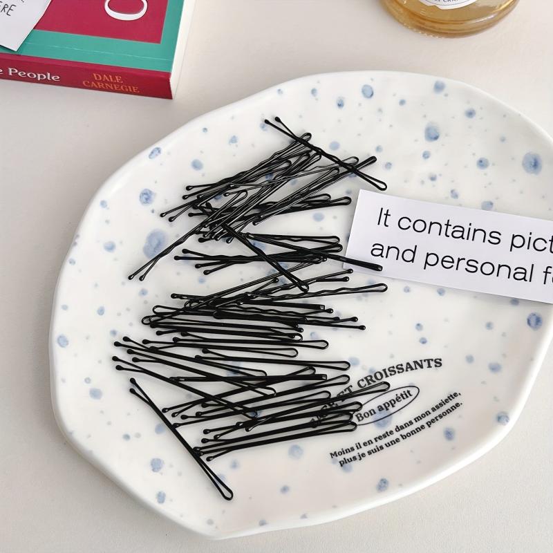 100 Pcs Solid Bobby Pin Alloy Hair Clip Non Slip Hair Accessory