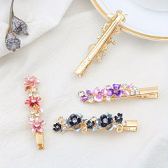 Rhinestone Flower Bobby Pin Head Jewelry Side Clip Hair Accessory