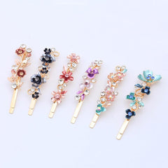 Rhinestone Flower Bobby Pin Head Jewelry Side Clip Hair Accessory