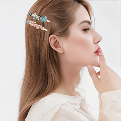Rhinestone Flower Bobby Pin Head Jewelry Side Clip Hair Accessory